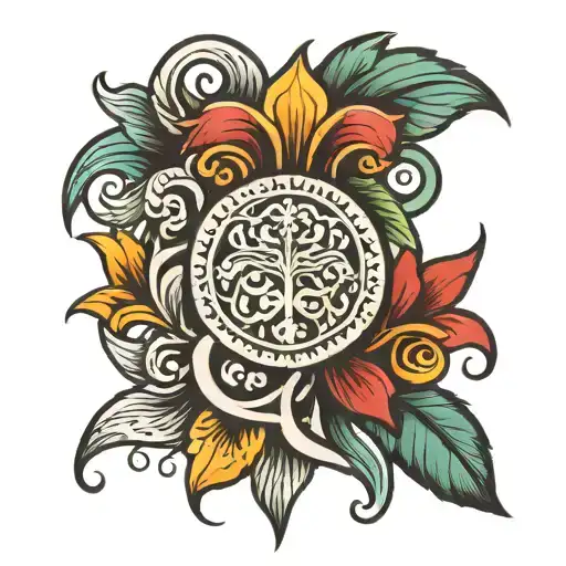 Flure De Lis With Filipino Sun