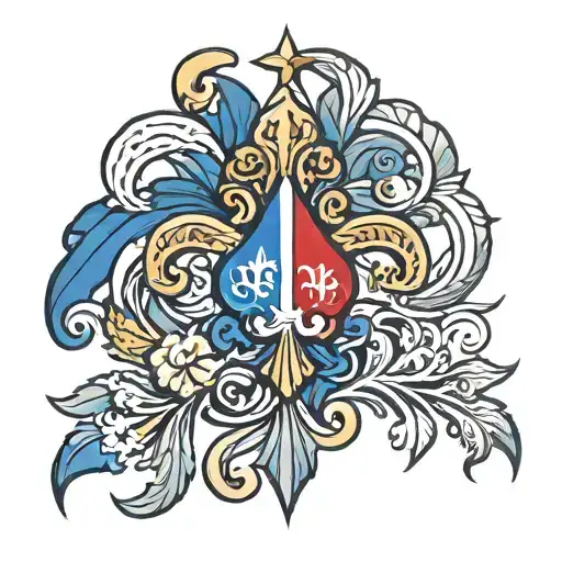 Flure De Lis With Filipino Flag Intertwined