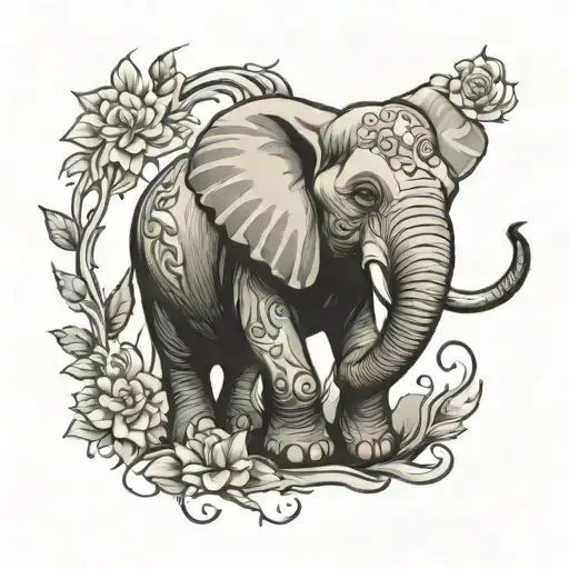 Elephant Sitting Alone