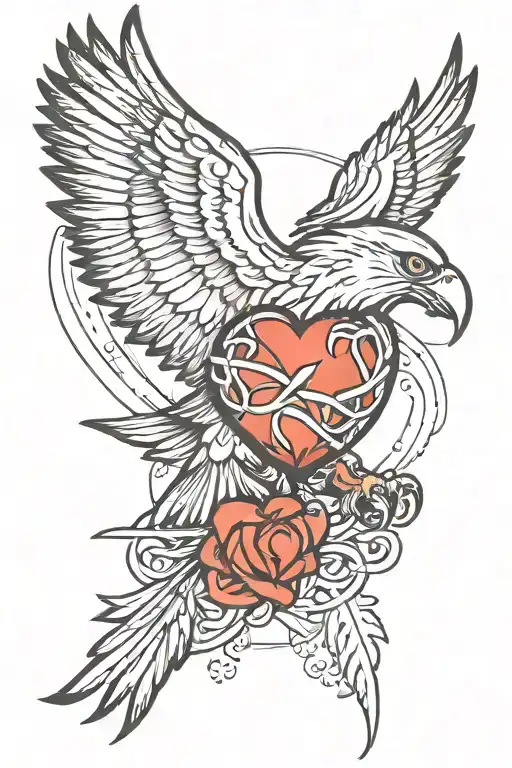 Eagle And Spartan And Heart And Lines And Shapes