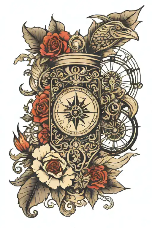 Thin Line Sleeve With Nautical Elements