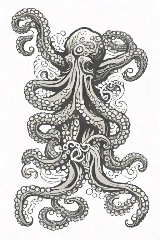 Octopus Around Shoulder Going Up Neck And Down Arm