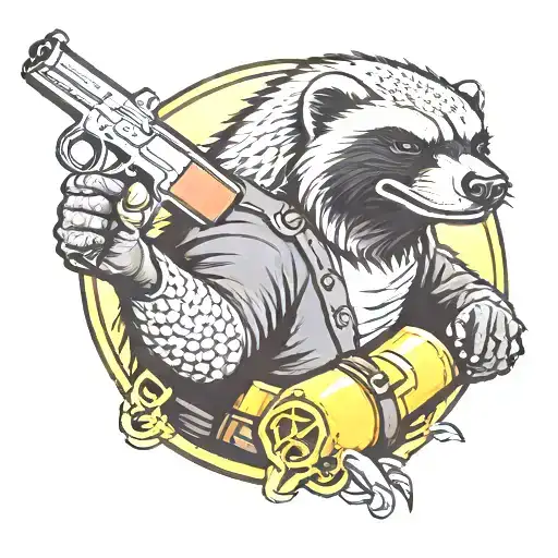 Honey Badger With A Gun