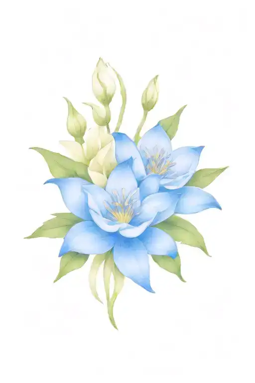 Larkspur With Water Lily