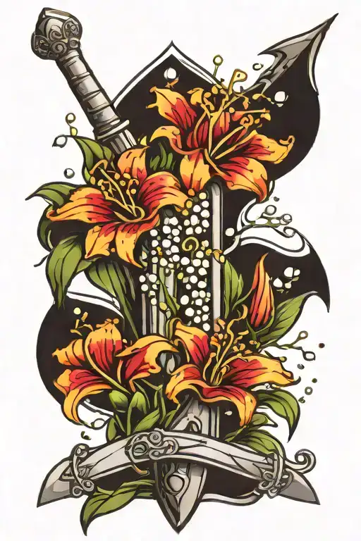 Shards Of Narsil Sword And Lily Of The Valley Flower