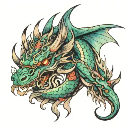 Open Full Dragon With A Beautiful Lady