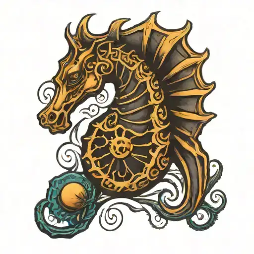 Seahorse And The Symbol For Pluto