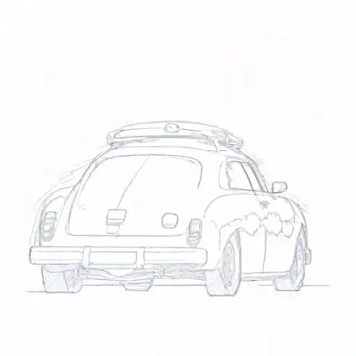 A Car Driving Down The Street