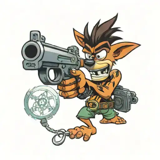 Crash Bandicoot With A Gun