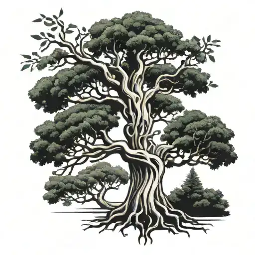 Tree With A Hidden Cross Intertwined