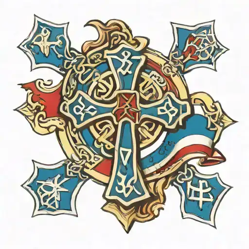 Uruguayan Flag Celtic Cross