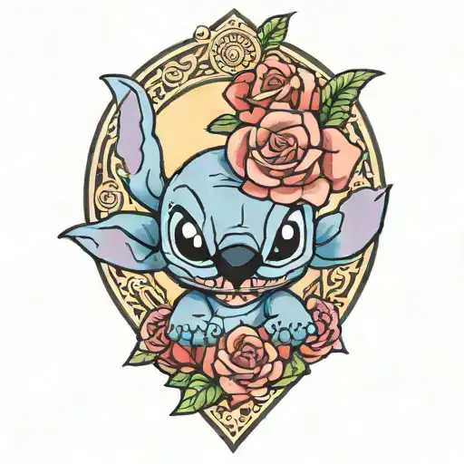 Stitch Disney And Roses