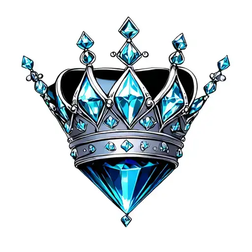 Crown At Top Of Diamond Jewel