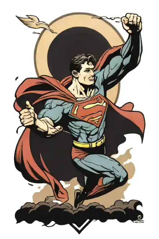 Superman Flying In Sun Shining