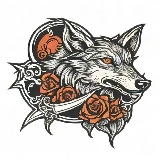 Howling Wolf Crescent Moon Dagger