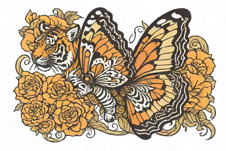 Tiger Butterfly Flying