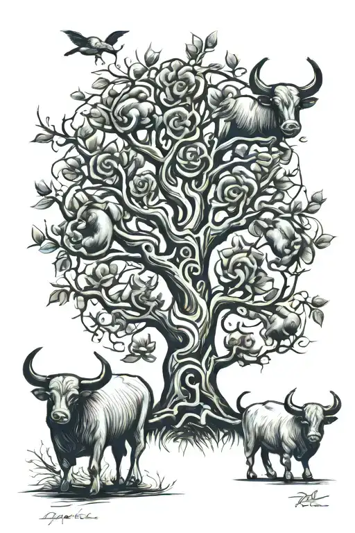 Family Tree With Bull