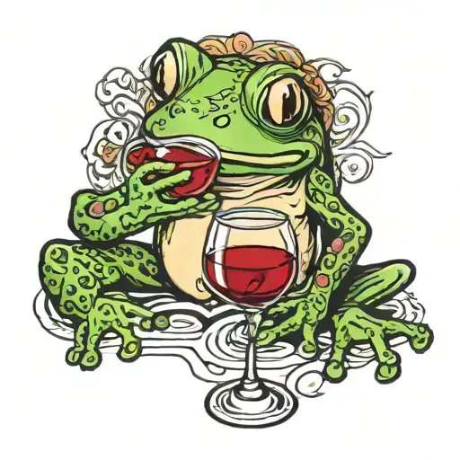 Frog Drinking Wine