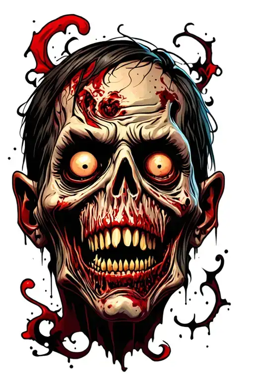 Scary Zombie Head