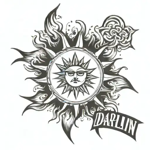 Sun Exploding With The Word Darlin