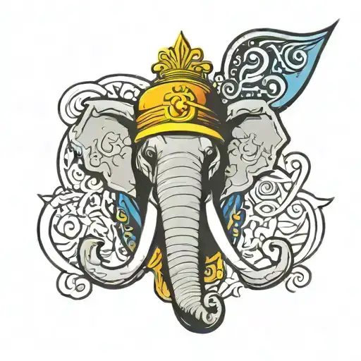 One Piece Whitebeard Logo As An Indian Elephant