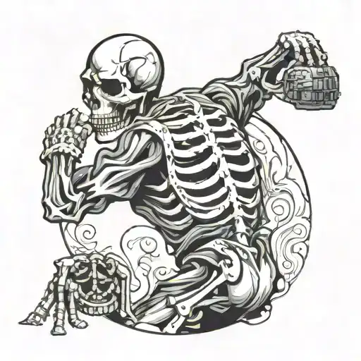 Skeleton Baseball Pitcher