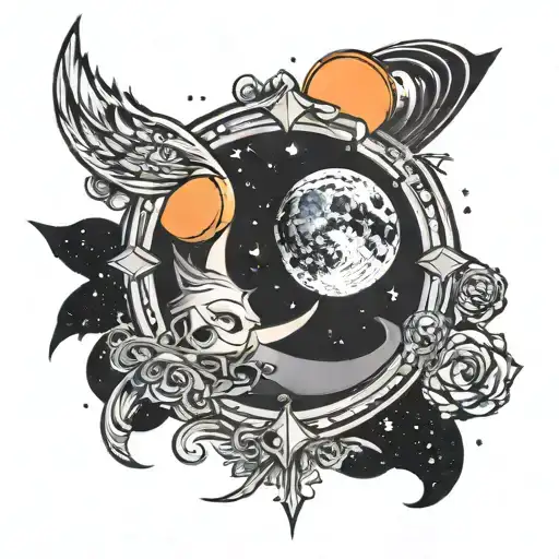 Space Surrounded By The Moon