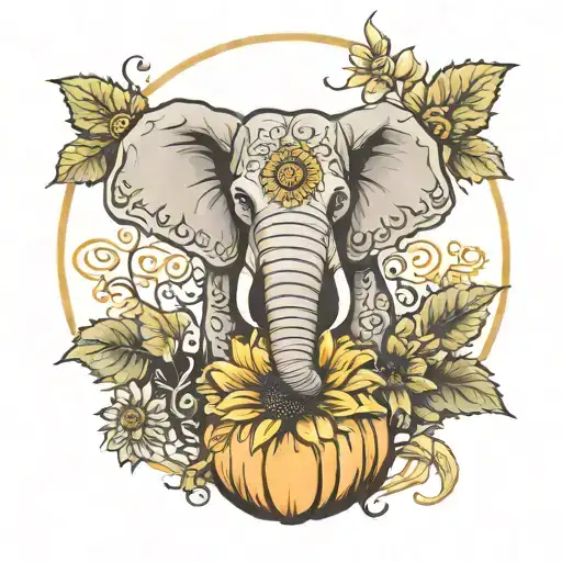 Elephant Pumpkin Sunflower