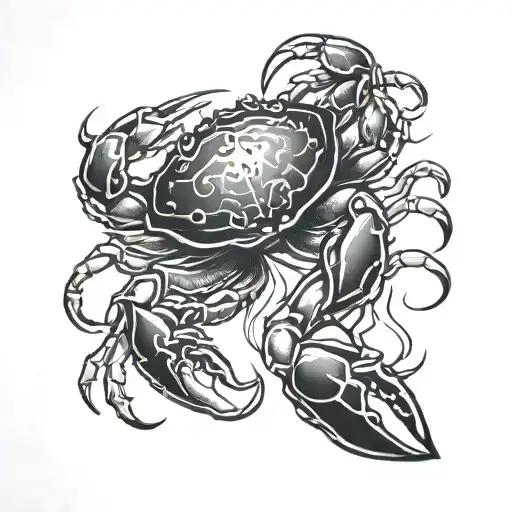 Crab In Black Grey