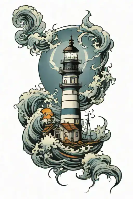 Lighthouse With Storm