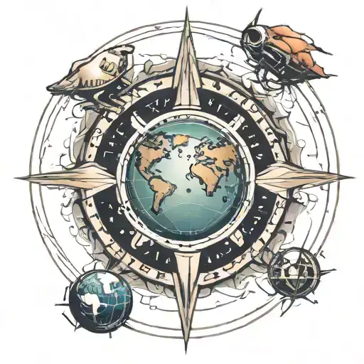 World Planet As A Circle Shape With An Ancor Inside