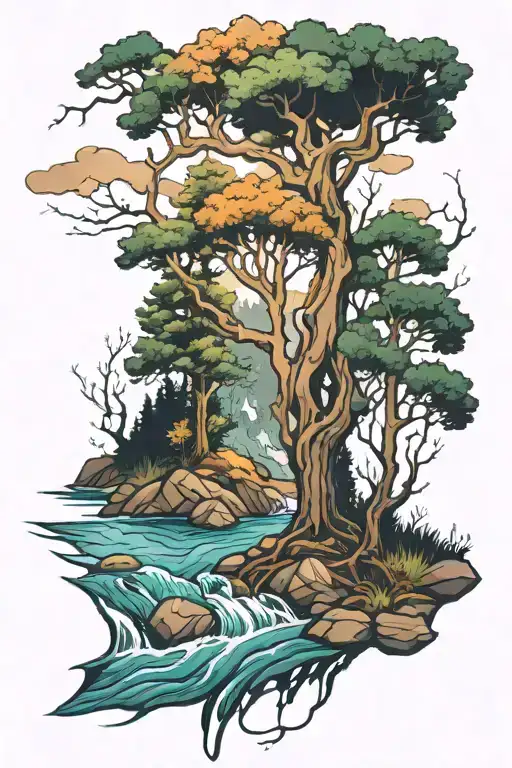 River Through A Forest