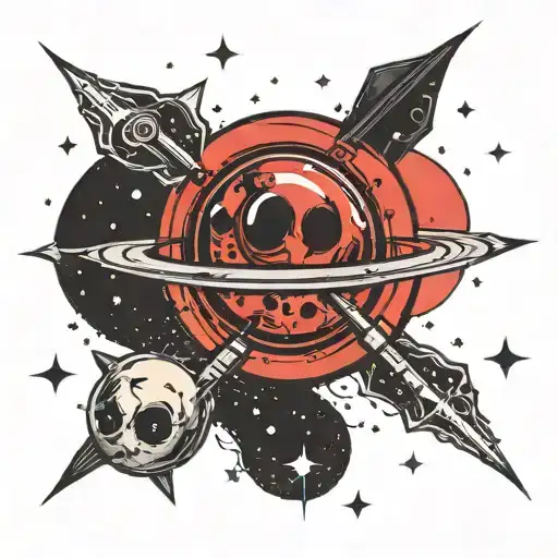 Stars And A Red Planet Mars