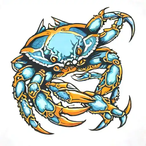 Blue Crab In Orange Color