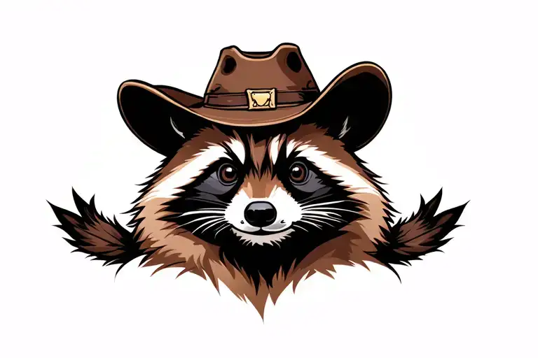 Raccoon Wearing Cowboy Hat
