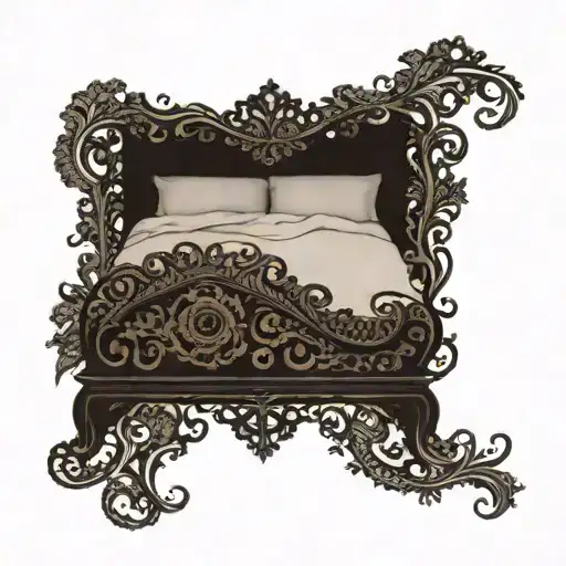 Bed Made Out Of Black Lace