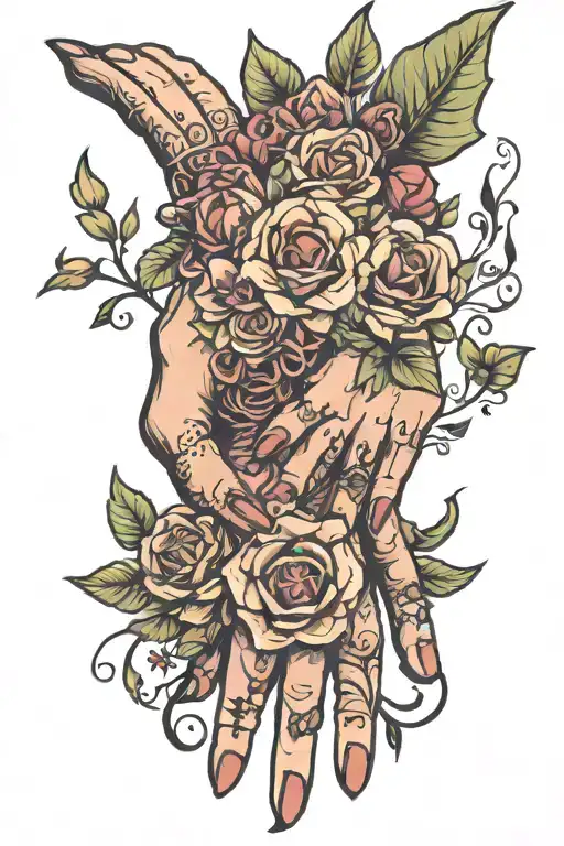 Witchy Hands With Flowers
