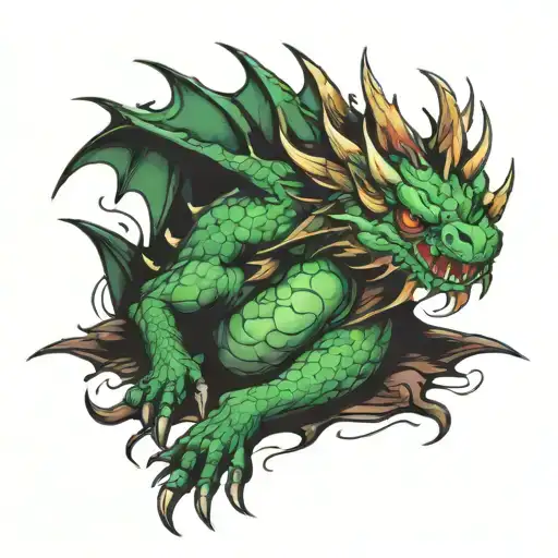 Tired Dragon Resting In Agony