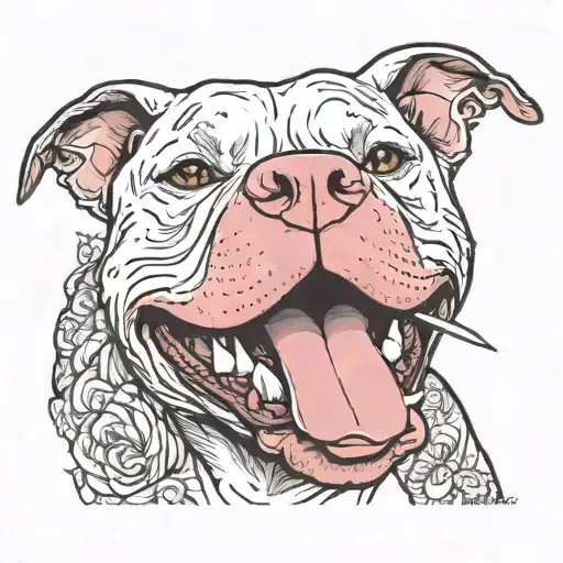 Pitbull With Tongue Out