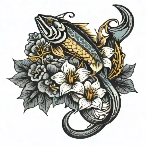 Fishing Hook With Flowers