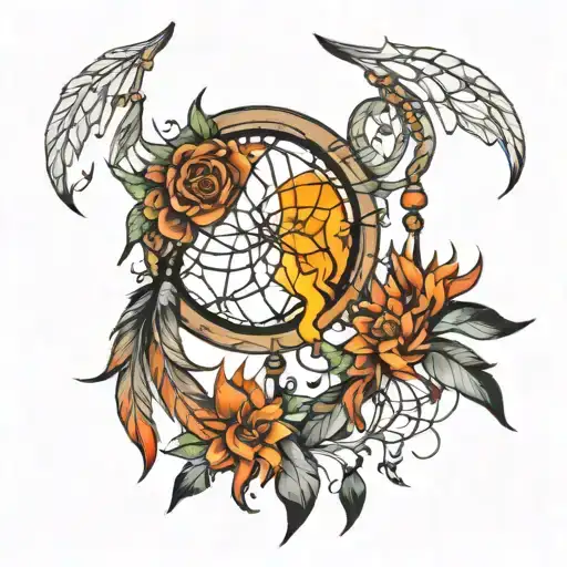 Burning Pent Agram Dreamcatcher