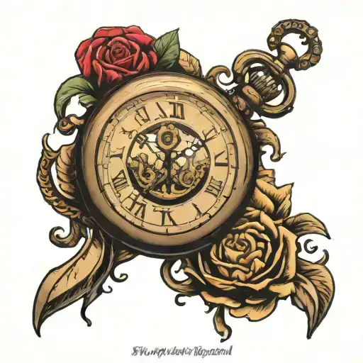 Pocket Watch With Anker In It With Birth Dates And Names