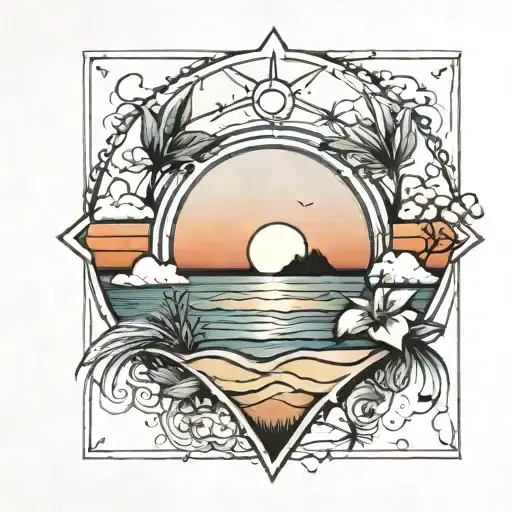 Minimilistic Beach Sunset