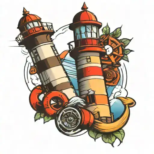 Lighthouse And Life Ring