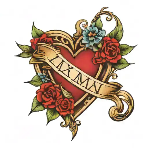 25 Roman Numerals Heart