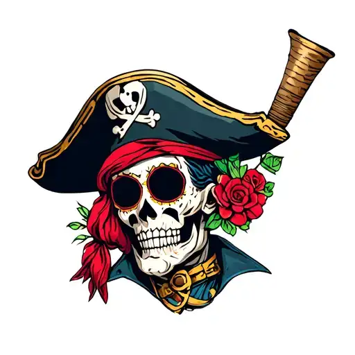 Day Of The Dead Pirate Captain Side View