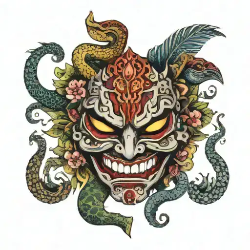 Sumarai Mask Split With Snake