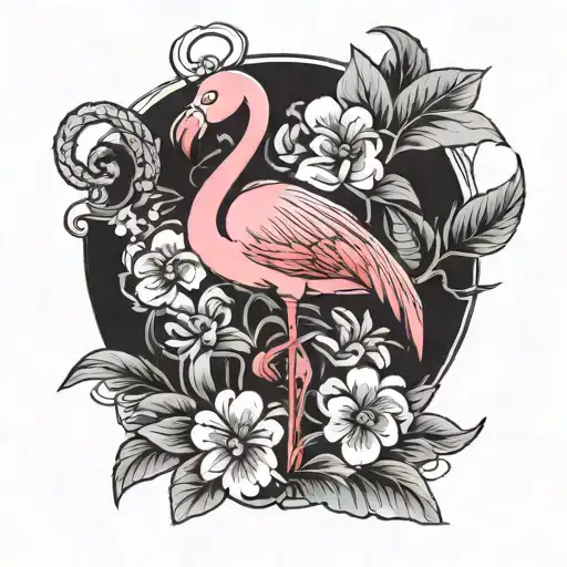 Flamingo Dressed Like A Pinup Girl