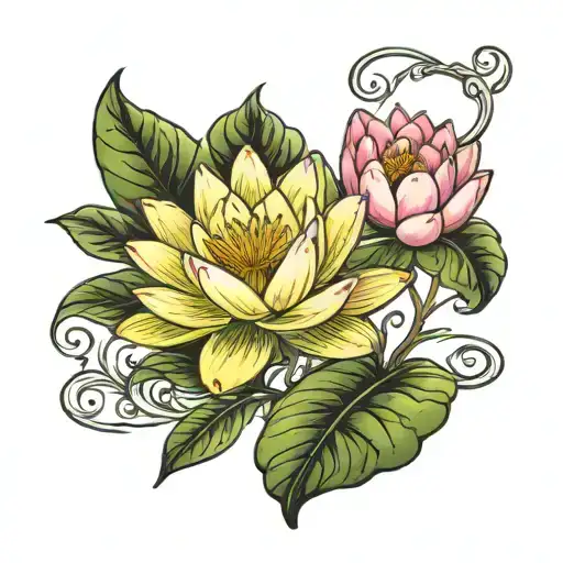 Water Lily Stem With Name