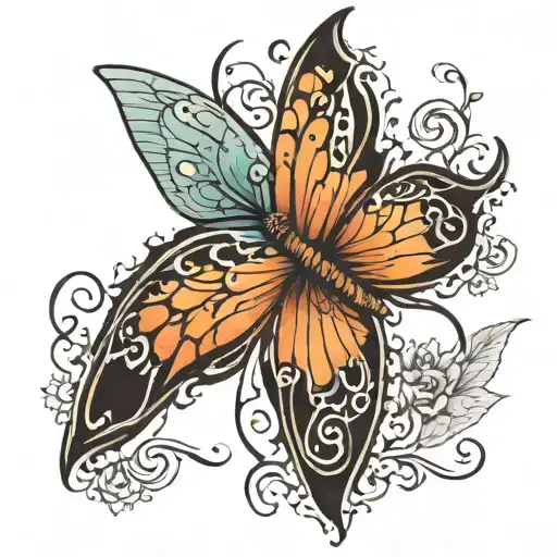 Butterfly With Emma In Wing Outline